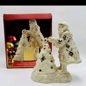 Lenox Florentine And Pearl Jeweled Santa Figure Lit Christmas Tree